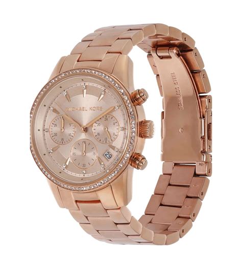 michael kors ritz chronograph watch gold|mk6357.